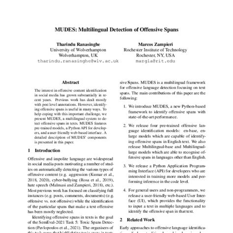 mudes|MUDES: Multilingual Detection of Offensive Spans